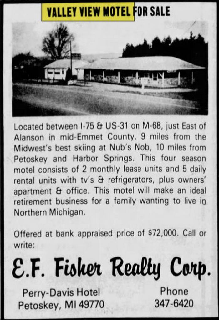 Valley View Motel (Country House) - Jan 1980 Ad For Sale (newer photo)